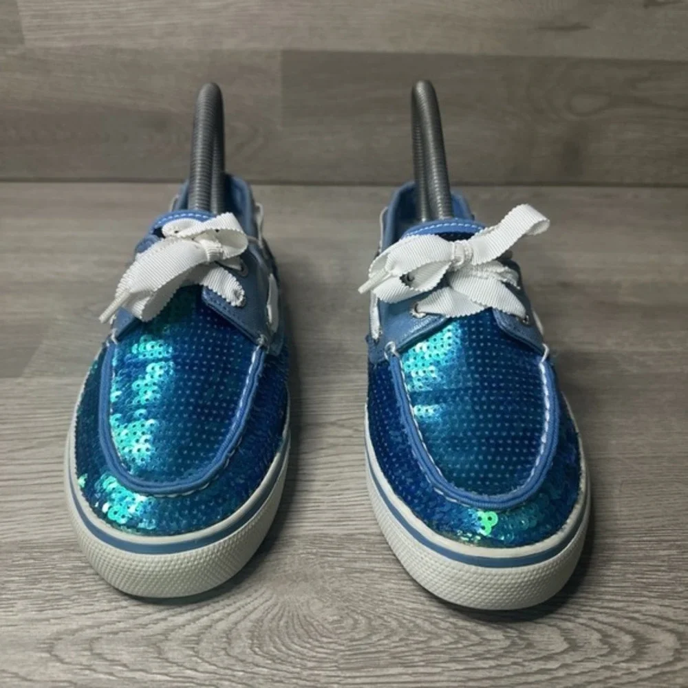 Sperry Top Sider Bahama Blue‎ Sequin Boat Shoes in Women's Size 6.5 M